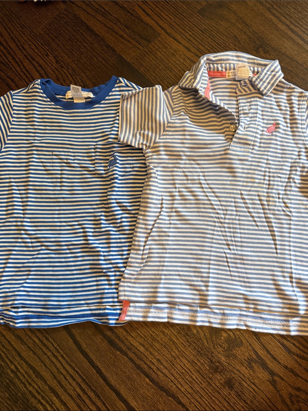 The Beaufort Bonnet Company Blue & White Striped Kids Polo and Tee Set PLAY